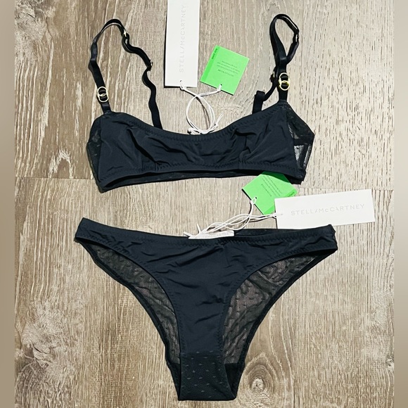 STELLA MCCARTNEY**Black Annabelle Dashing Bralette + Underwear Small**$189 - Picture 2 of 10